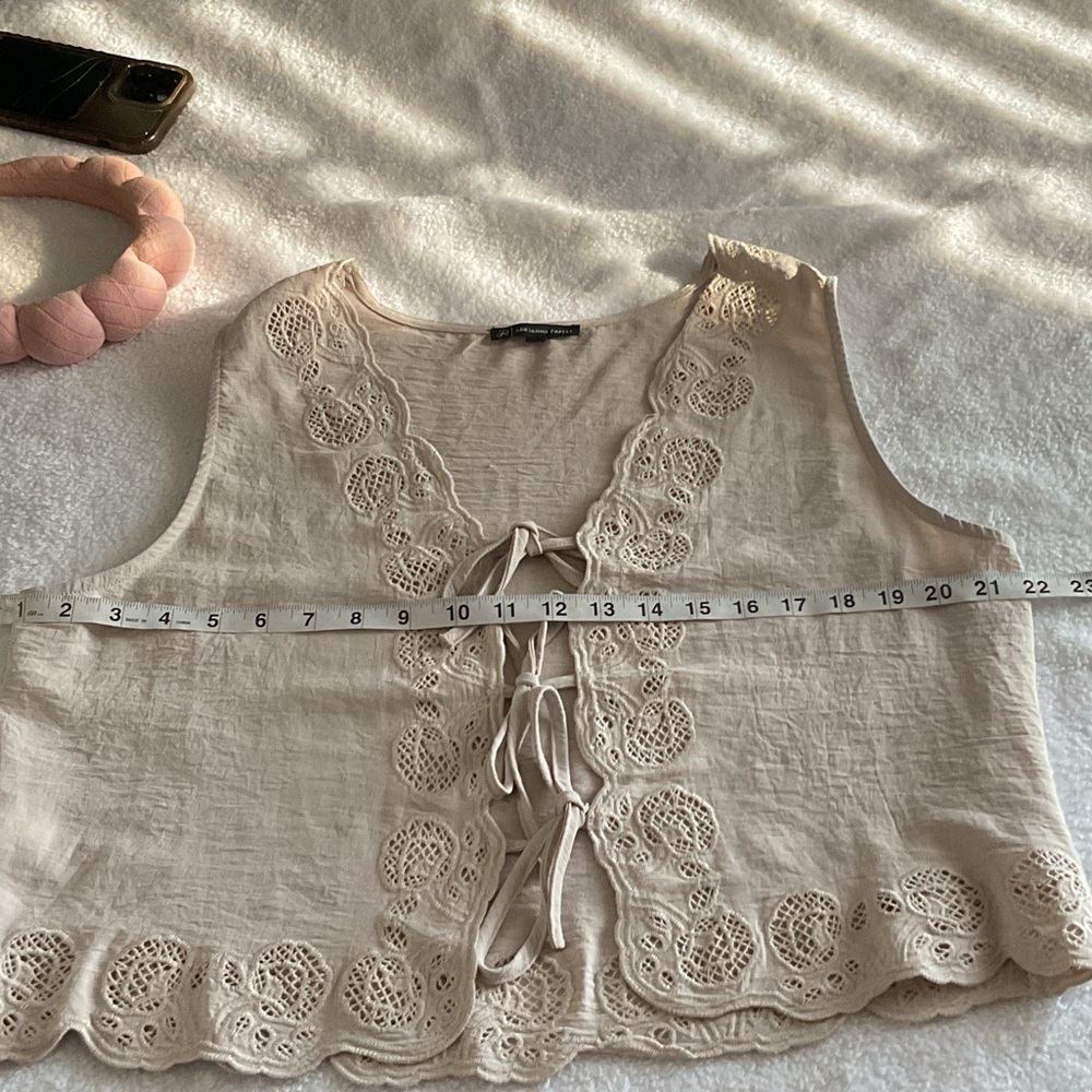 Adrianna Papell Cream Lace Detail Blouse - Picture 4 of 7